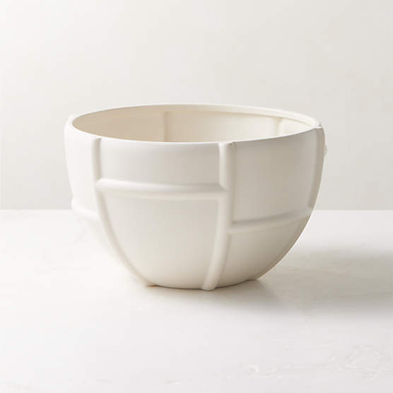 White Ceramic Pedestal Bowl + Reviews CB2