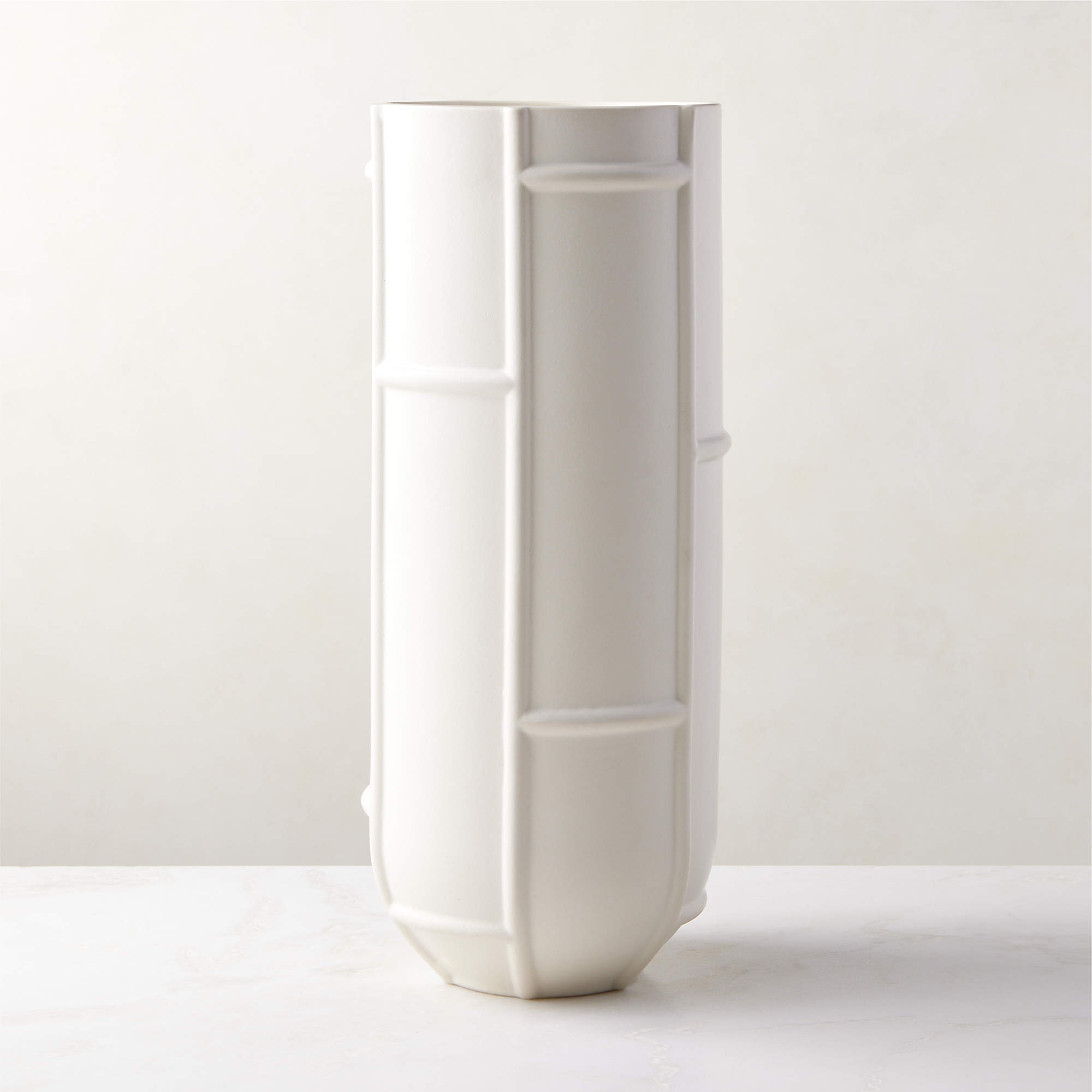 Grille White Decorative Vase + Reviews | CB2 Canada