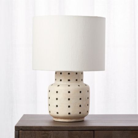 Grid Black And White Polka Dot Table Lamp