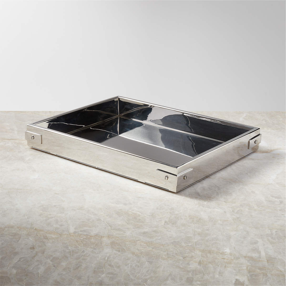 Griffith Stainless Steel Bar Tray + Reviews CB2 Canada