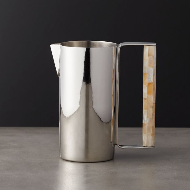 Grip Small Stainless Steel Pitcher With Mother Of Pearl Handle