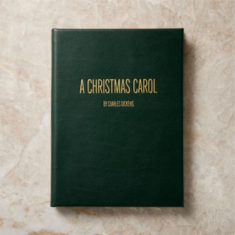 View 'A Christmas Carol' by Charles Dickens, Green Leather Book details