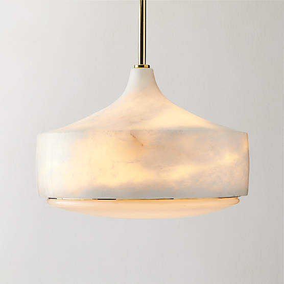 Groove Alabaster Pendant Light 13"