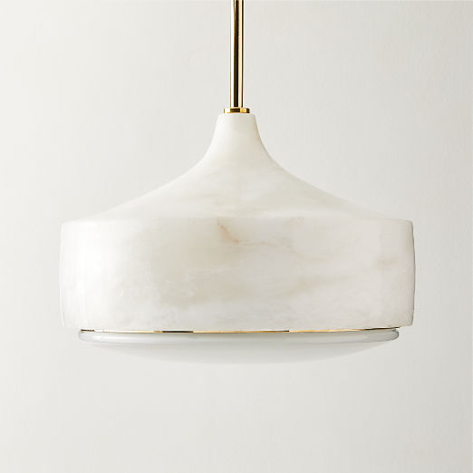 Groove Alabaster Pendant Light 13"