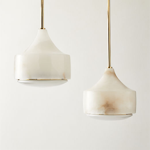 Groove Alabaster Pendant Light 9"