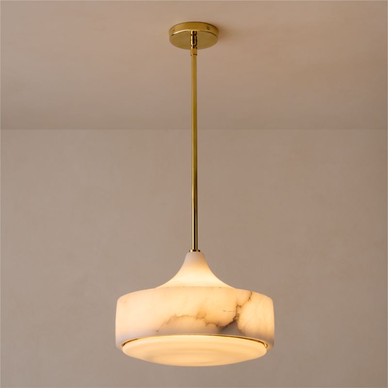 Groove Alabaster Pendant Light 13" - image 8 of 9