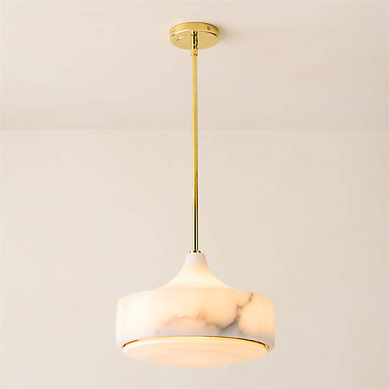 Groove Alabaster Pendant Light 13"
