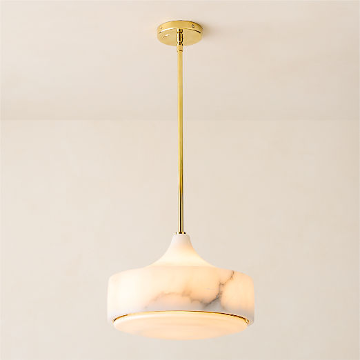 Groove Alabaster Pendant Light 13"