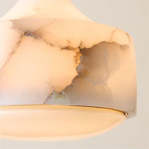 Groove Alabaster Pendant Light 9"