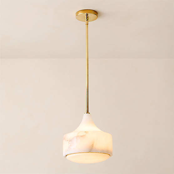 Groove Alabaster Pendant Light 9"