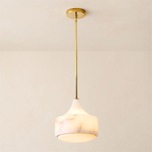 Groove Alabaster Pendant Light 9"