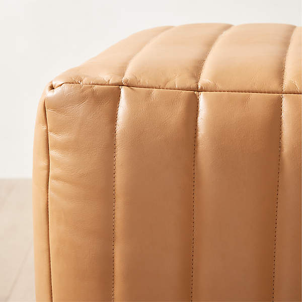 Saddle 2024 leather pouf