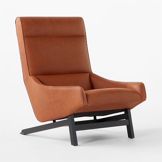 Grosseto Leather Lounge Chair Bello Black by Gianfranco Frattini