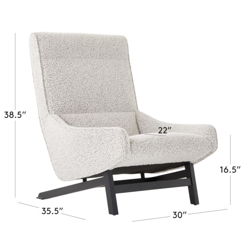 View Grosseto Peppered Grey Boucle Lounge Chair by Gianfranco Frattini - image 3 of 12