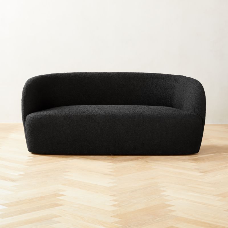 Gwyneth 68" Black Boucle Loveseat by goop - image 0 of 11