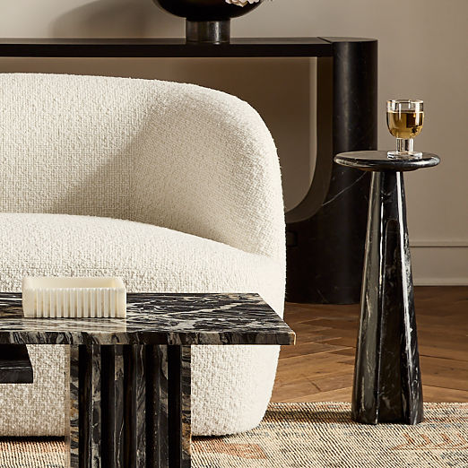 Ciccio Black Marble Side Table