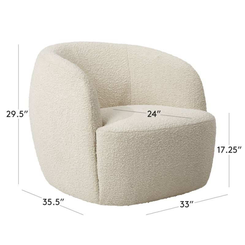 View Gwyneth Ivory Boucle Swivel Chair by goop - image 3 of 19