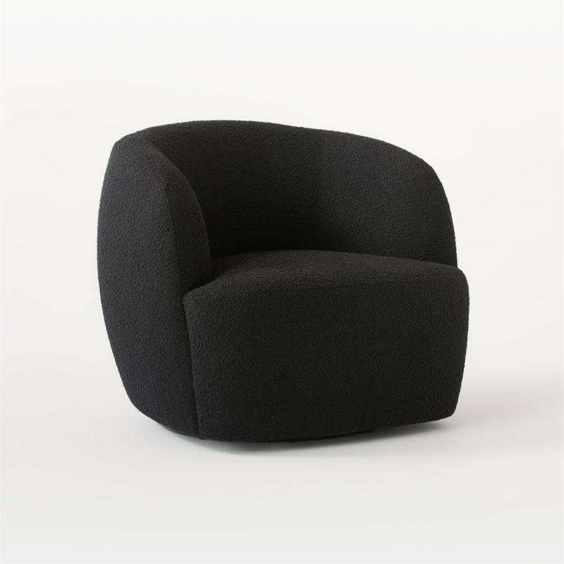 Gwyneth Black Boucle Swivel Chair by goop - image 8 of 12