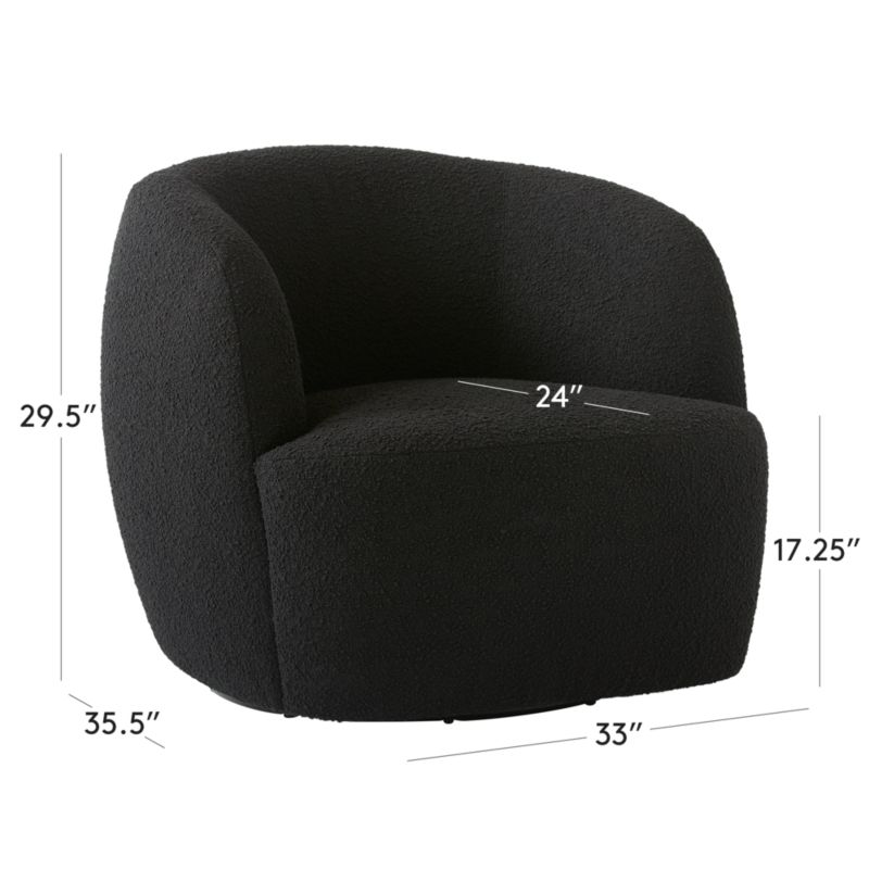 View Gwyneth Black Boucle Swivel Chair by goop - image 3 of 13