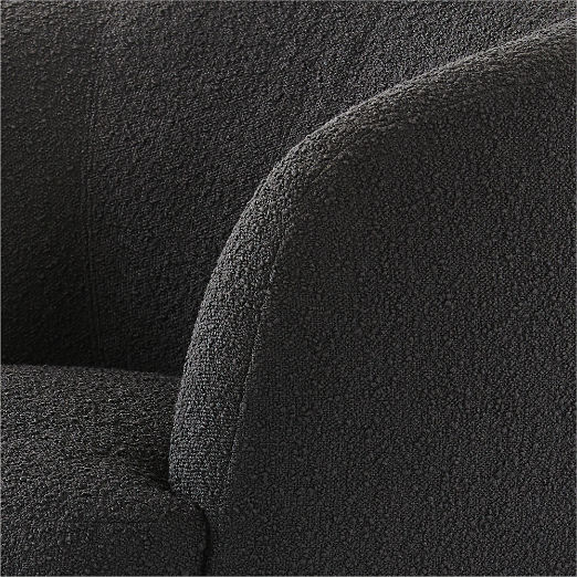 Gwyneth Black Boucle Swivel Chair by goop
