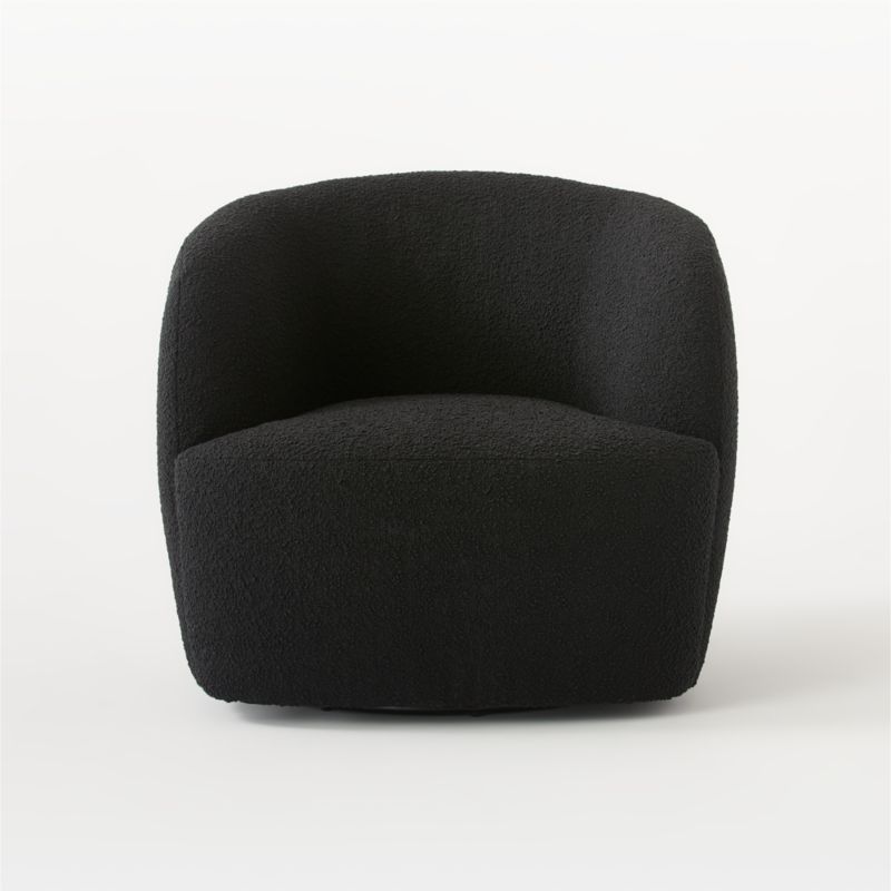 Gwyneth Black Boucle Swivel Chair by goop - image 7 of 12