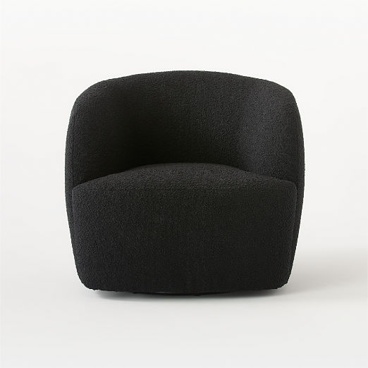 Gwyneth Black Boucle Swivel Chair by goop