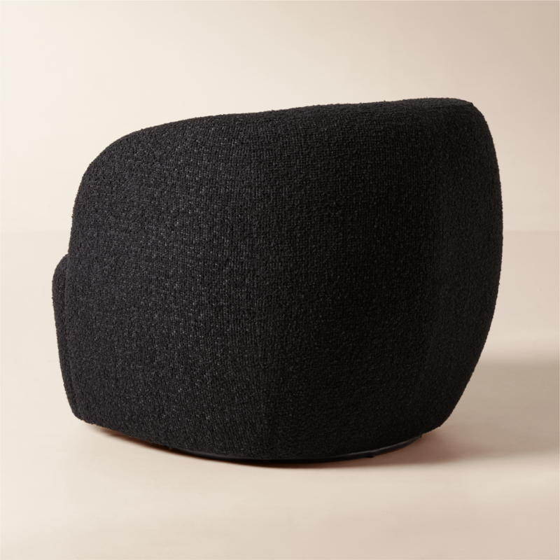 Gwyneth Black Boucle Swivel Chair by goop - image 7 of 12