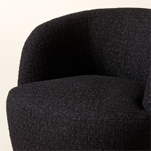 Gwyneth Black Boucle Swivel Chair by goop