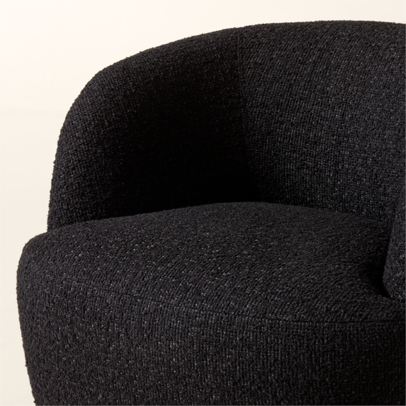 Gwyneth Black Boucle Swivel Chair by goop - image 8 of 12