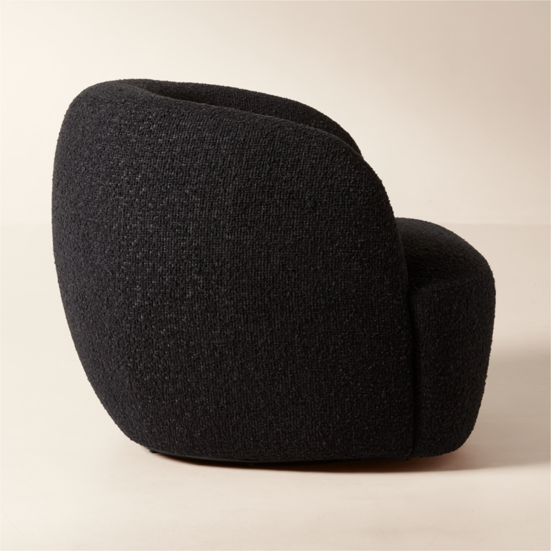 Gwyneth Black Boucle Swivel Chair by goop - image 6 of 12