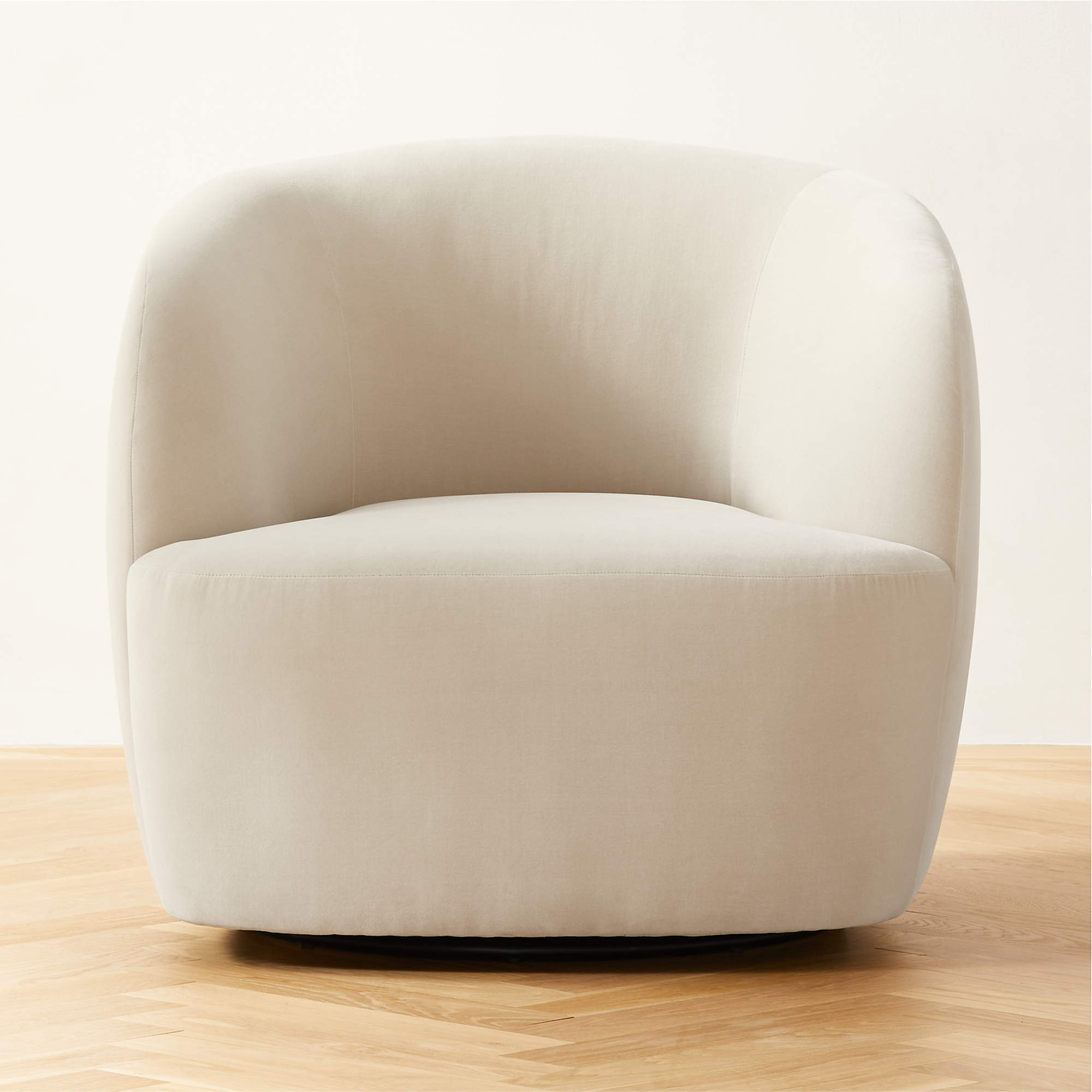 Modern Warm White Velvet Accent Chair CB2