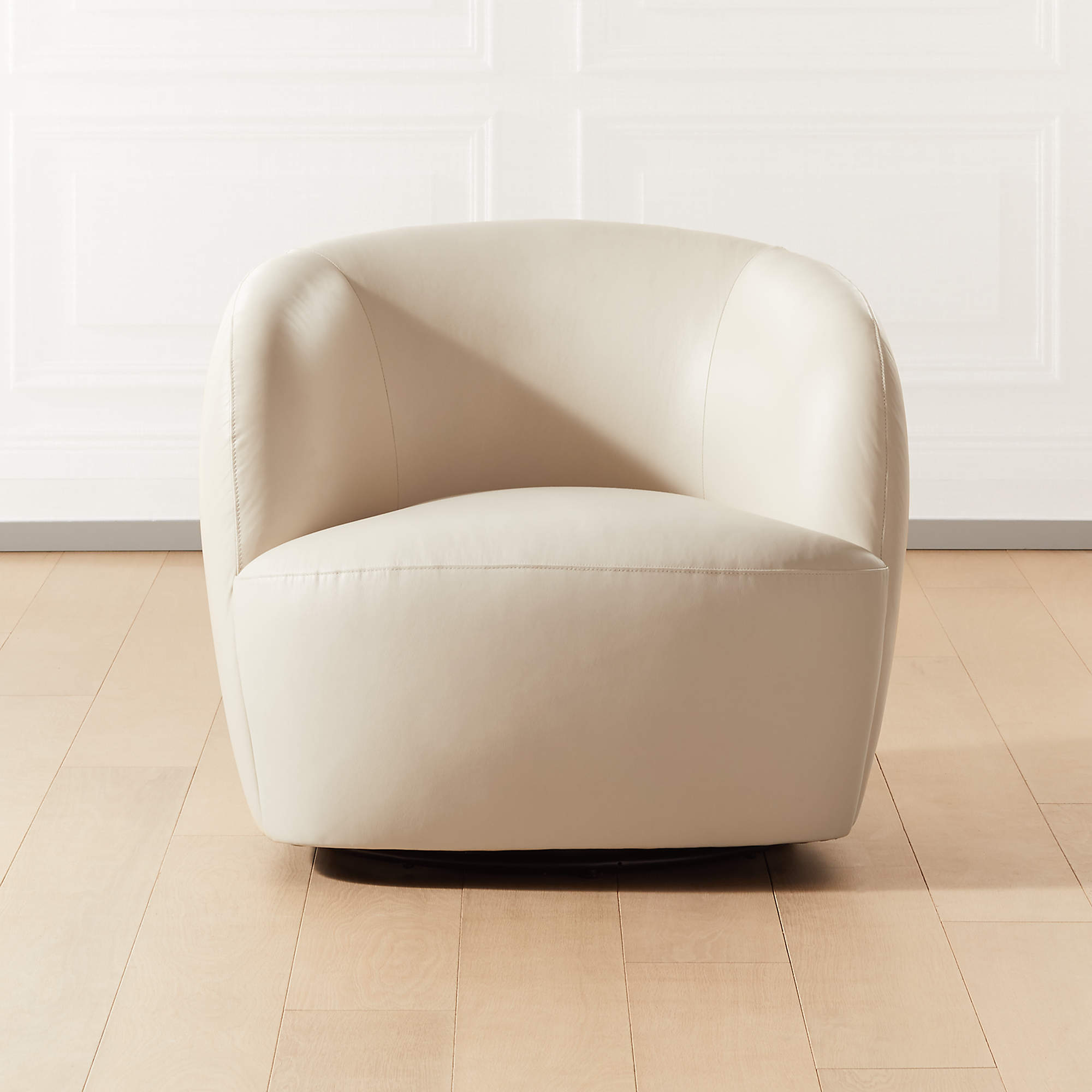 Ivory Leather Chair CB2