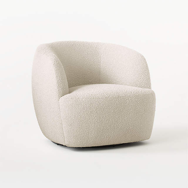 boucle swivel chair cb2