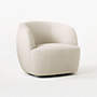 View Gwyneth Ivory Boucle Swivel Chair - image 5 of 10