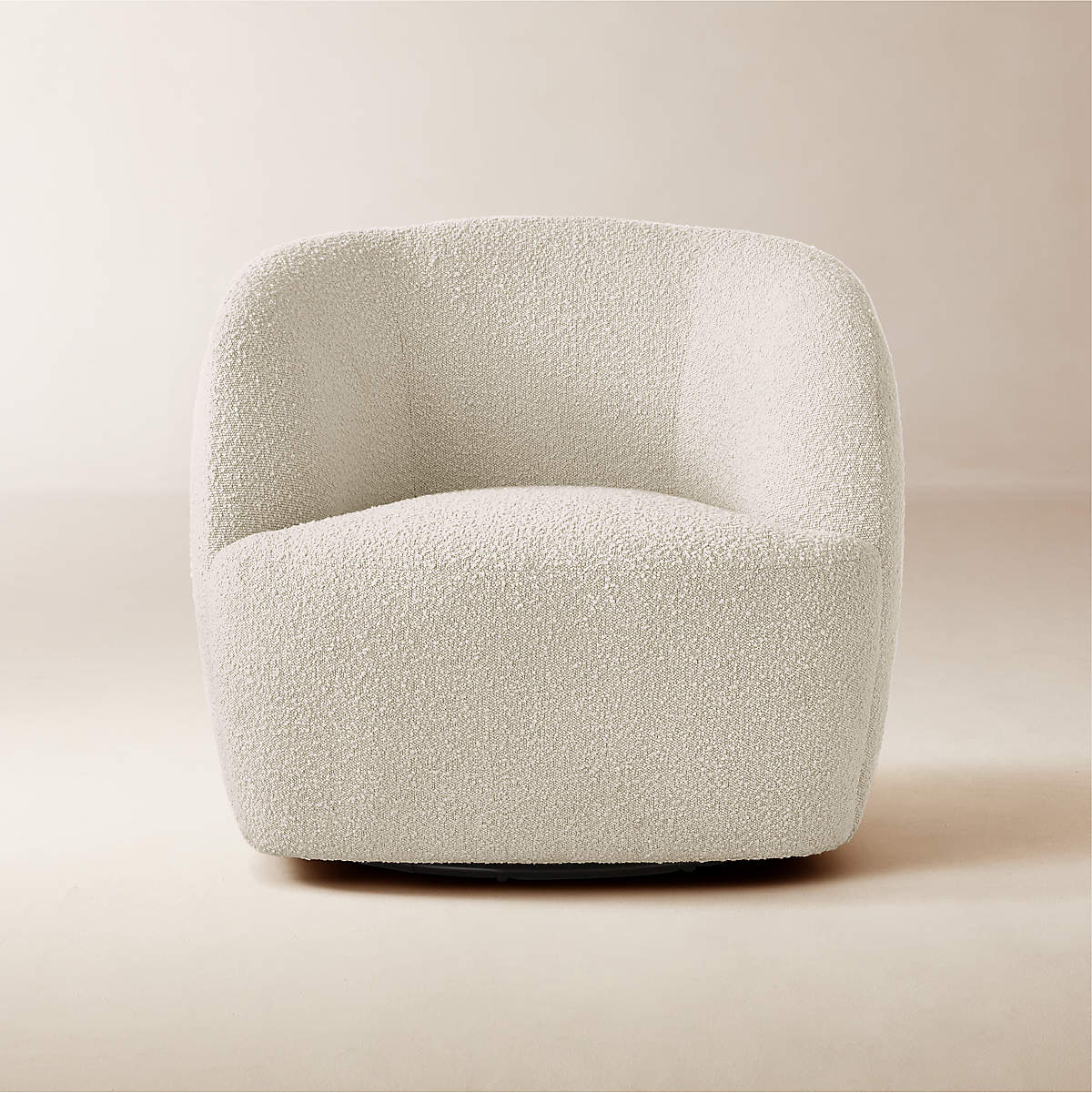 Gwyneth Ivory Boucle Swivel Chair + Reviews | CB2