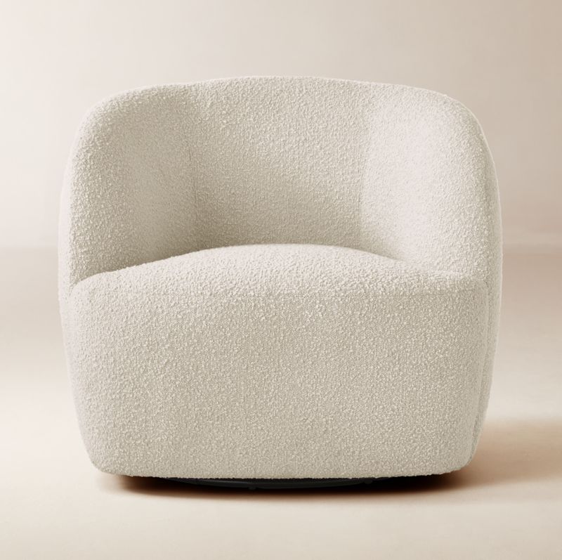View Gwyneth Ivory Boucle Swivel Chair by goop details