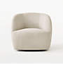 View Gwyneth Ivory Boucle Swivel Chair - image 4 of 10