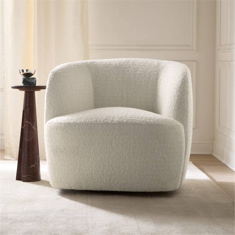 Gwyneth Ivory Boucle Swivel Chair by goop - image 10 of 14