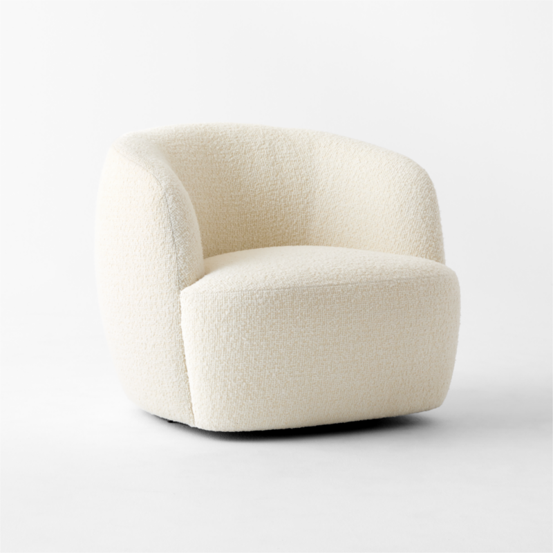Gwyneth Ivory Boucle Swivel Chair by goop - image 6 of 14