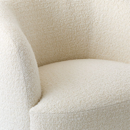 Gwyneth Ivory Boucle Swivel Chair by goop