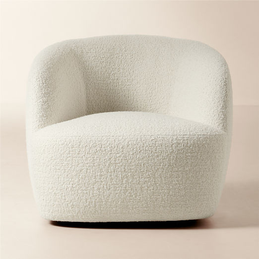 Gwyneth Ivory Boucle Swivel Chair Set of 2 by goop