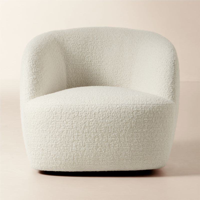 Gwyneth Ivory Boucle Swivel Chair by goop - image 0 of 14