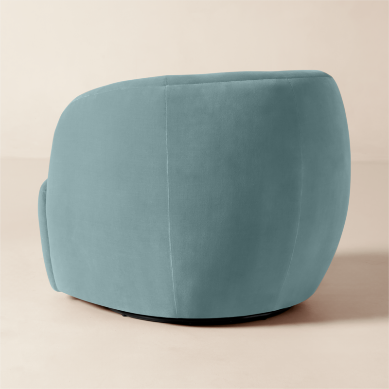 Gwyneth Light Blue Velvet Swivel Chair by goop - image 8 of 17
