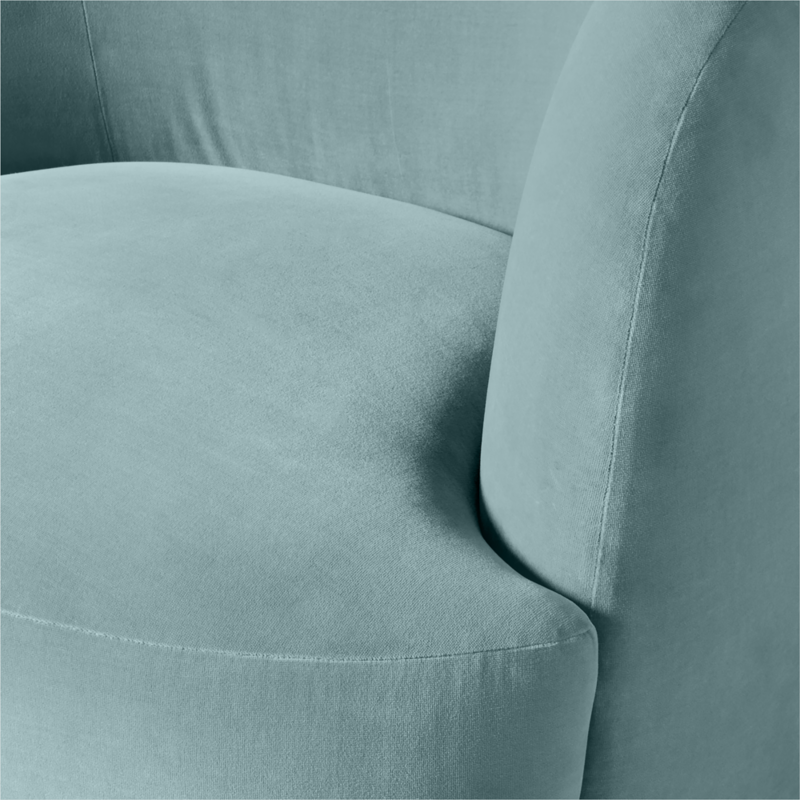 Gwyneth Light Blue Velvet Swivel Chair by goop - image 9 of 17