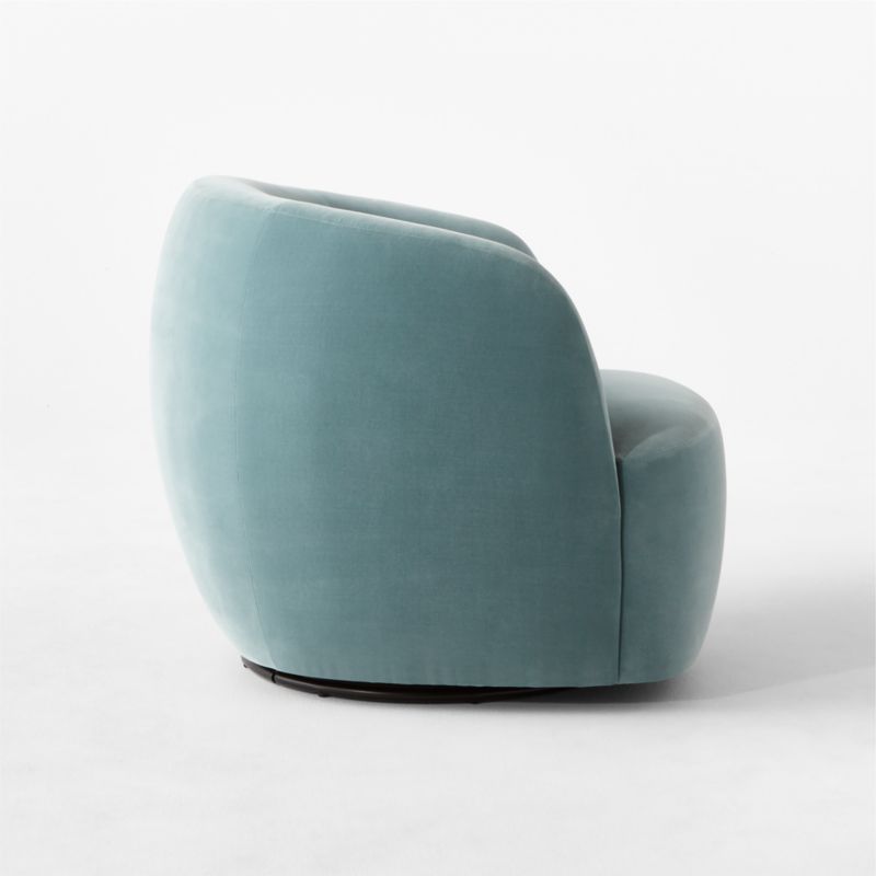 Gwyneth Light Blue Velvet Swivel Chairs Set of 2 - image 8 of 10