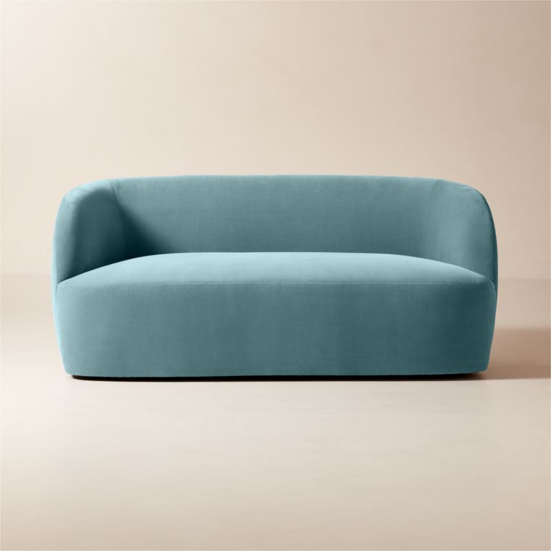 Gwyneth 68" Light Blue Velvet Loveseat by goop - image 0 of 8