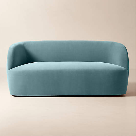 Gwyneth 68" Light Blue Velvet Loveseat by Goop