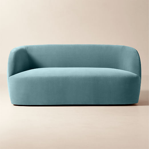 Gwyneth 68" Light Blue Velvet Loveseat by Goop