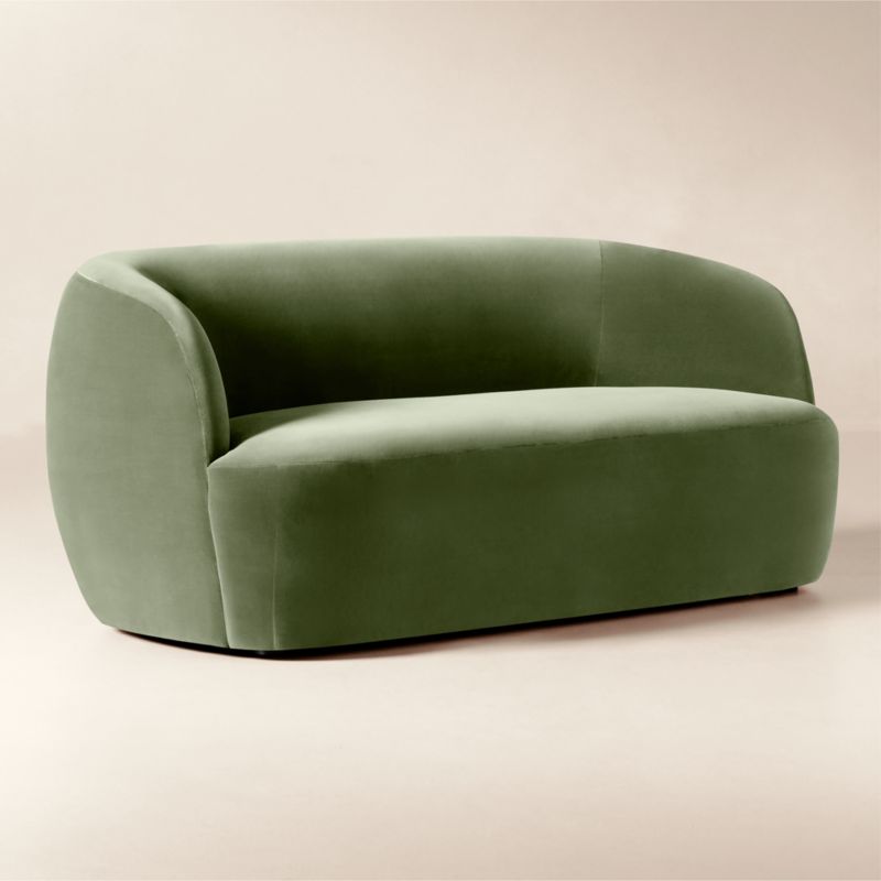Gwyneth Sage Green Velvet Loveseat - image 3 of 8
