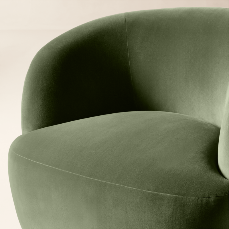 Gwyneth Sage Green Velvet Swivel Chair by goop - image 8 of 13